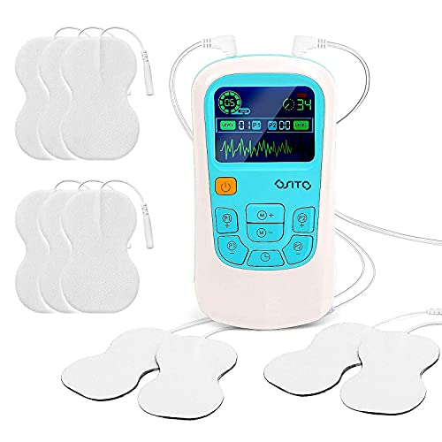 OSITO Tens EMS Electroestimulador Tens - Electroestimulador Digital con 25 Modos&6 Electrodos, Electroestimulador Muscular para Aliviar el Dolor, Masajes, Estimulación Muscular y Electrodos para Tens