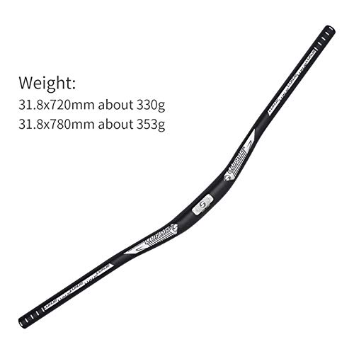 ouzong Mountain Bike Handlebars 780mm,MTB Riser Handlebars 31.8 780mm Mountain Bike Handlebars 31.8mm 720mm,MTB Long Handlebar,Alloy Riser Bar 31.8mm (Red, 780mm)