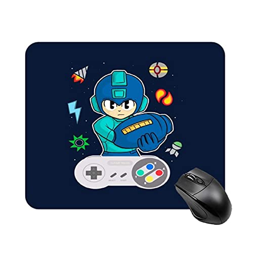 Palanca Megaman Alfombrilla de Mesa Antideslizante de Alta Velocidad para Juegos, Alfombrilla de ratón con Base de Goma Cuadrada para Oficina, Alfombrilla de Escritorio pequeña Personalizada