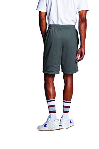 Pantalones cortos para hombre, de la marca Champion, diseño con rejilla y bolsillos Gris Granite Medium