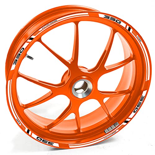 Pegatina 390 Moto Duke para 2 llanta 390-RC RC Adventure Rueda Cintas Adhesivo vinilo Compatible con llantas KTM (Blanco)