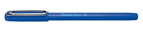 Pentel BX460-C IZee - Bolígrafo con tapa (punta de metal, grosor de trazo de 0,5 mm, 12 unidades), color azul