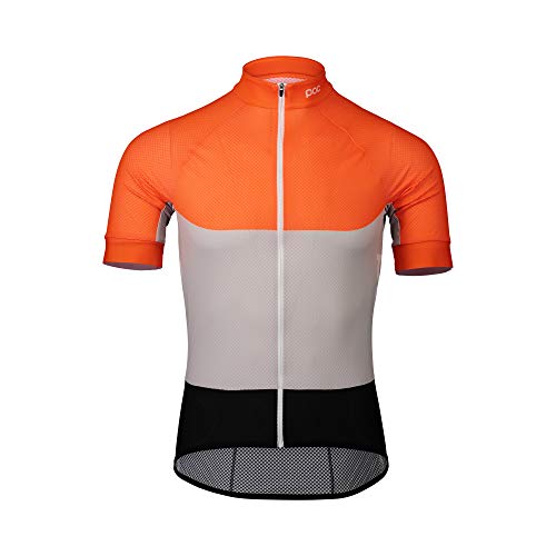 POC Essential Road Light Jersey Camiseta, Unisex Adulto, Granite Grey/Zink Orange, 2XL