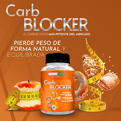 Potente Bloqueador de Grasas y Carbohidratos | Fórmula exclusiva con Sugarlock, Semilla de Cacao, Pulpa de Naranja | Acción adelgazante y quemagrasas | Compatible con todo tipo de Dietas | 60U.