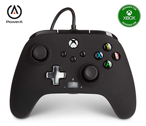 PowerA - Mando con cable mejorado para Xbox Series X y S, color negro