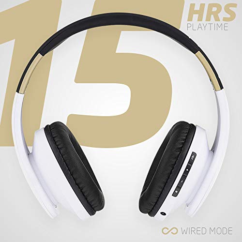 PowerLocus P2 – Auriculares Bluetooth inalambricos de Diadema Cascos Plegables, Casco Bluetooth con Sonido Estéreo Micro SD/TF, FM con micrófono y Audio Cable para iPhone/Samsung/iPad/Huawei/PC/