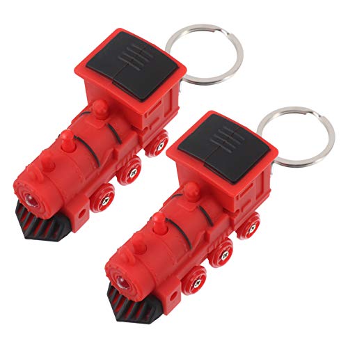 PRETYZOOM 2Pcs Llavero de Tren con Luces Intermitentes Led Sonido Iluminado Llavero Bolso Monedero Colgante para Año Nuevo Fiesta de Pascua Favor Rojo