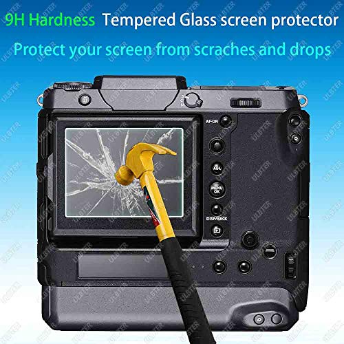 Protector de pantalla para Fujifilm GFX 100 / GFX 100S LCD + PET Top Flim [2+2 unidades], ULBTER 0,3 mm 9H Dureza para Fuji GFX 100 100S Cristal Templado Anti-Scrach Anti-Huellas Anti-Burbujas