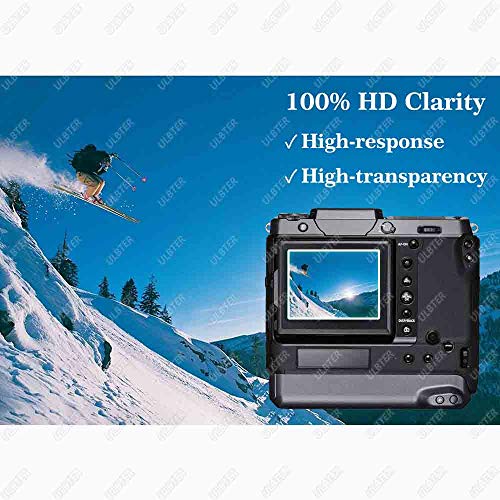 Protector de pantalla para Fujifilm GFX 100 / GFX 100S LCD + PET Top Flim [2+2 unidades], ULBTER 0,3 mm 9H Dureza para Fuji GFX 100 100S Cristal Templado Anti-Scrach Anti-Huellas Anti-Burbujas