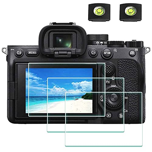 Protector de pantalla para Sony A7 IV Alpha 7 IV y funda para zapata caliente [3+2 paquetes], cubierta de vidrio templado ULBTER 0,3 mm 9H dureza anti-Scrach anti-burbujas