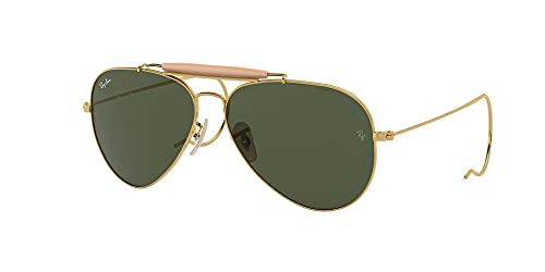 Ray-Ban Outdoorsman Oro-Verde Clásica G-15- Gafas de sol para hombre, montura en color dorado