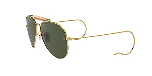 Ray-Ban Outdoorsman Oro-Verde Clásica G-15- Gafas de sol para hombre, montura en color dorado