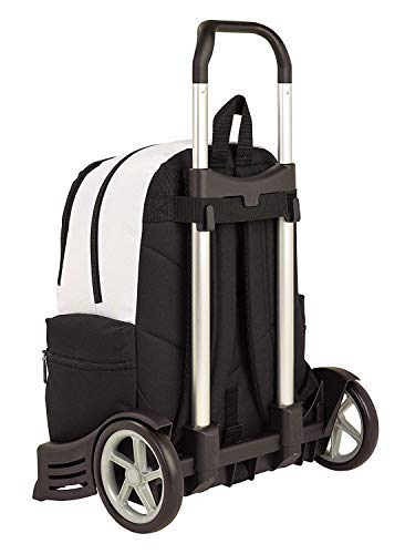 Real Madrid CF Mochila con Carro Ruedas Evolution, Trolley Equipaje para niños, Blanco, 43 cm