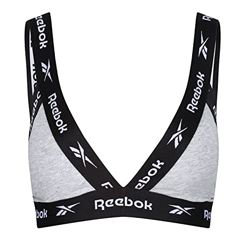 Reebok Womens Bra Dotty Grey Marl Capa de Base Inferior, Gris, L para Mujer