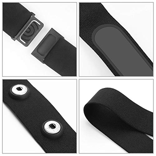 Reemplazo Correa para el Pecho por Monitor de Pulso Cardiaco Compatible con Polar Garmin Wahoo COOSPO SUUNTO, Distancia Entre Hebillas 46 mm