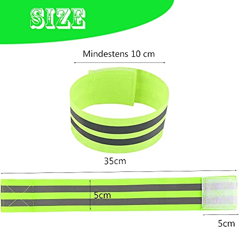 Reflectante Banda Seguridad，10Piezas Brazalete Reflectante Bandas Reflectantes Pierna Elásticas Bandas Reflectantes Brazalete Alta Visibilidad para Correr Caminar Ciclismo Seguridad al Aire Libre