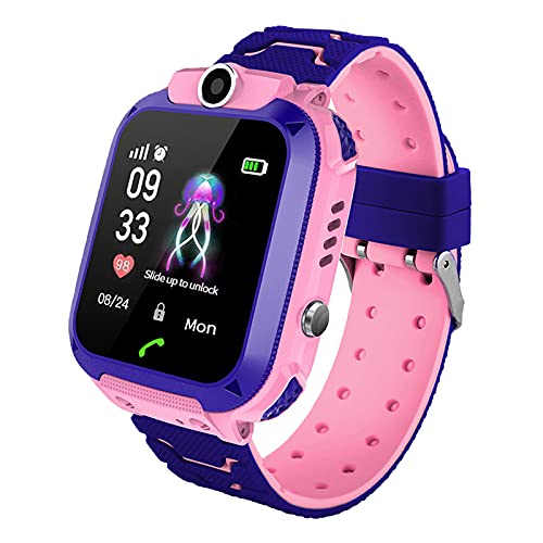 Reloj inteligente para niños, resistente al agua, reloj inteligente con posicionamiento para niños, pantalla táctil, cámara, chat de voz, despertador, para niños, niñas, estudiantes, regalo