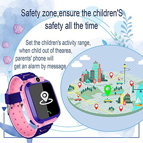 Reloj inteligente para niños, resistente al agua, reloj inteligente con posicionamiento para niños, pantalla táctil, cámara, chat de voz, despertador, para niños, niñas, estudiantes, regalo