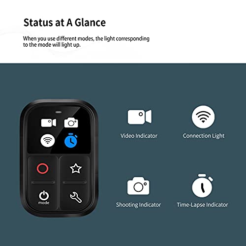 REYGEAK Control remoto inteligente WiFi, controlador de cámara impermeable con indicador de pantalla LCD para Go Pro Hero 10/9 black, control remoto para Hero 10/9(para Hero 10/9)