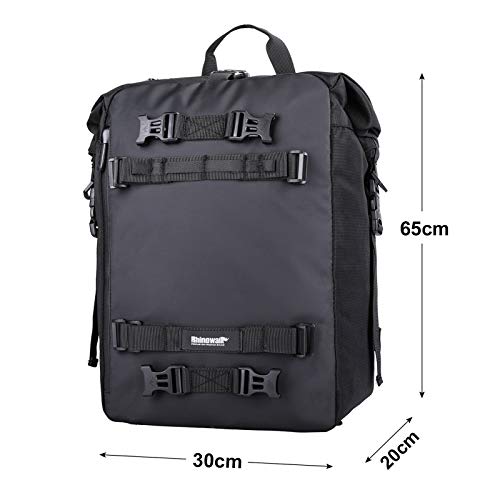 Rhinowalk Bolsa Motobicicleta, Multifuncional Alforja Maletero Impermeable, Compartimentos para Portaequipajes Asiento Trasero de Motobicicleta, Juego de Bolsas para Motobicicleta Pannier (Negro, 10L)