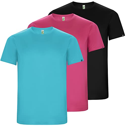 ROLY Camisetas Hombre Manga Corta, Pack 3 Camiseta Hombre, Tejido Ecológico, Transpirable, Camiseta Técnica para Deporte, Fitness, Pádel, Running, Crossfit (M, m)