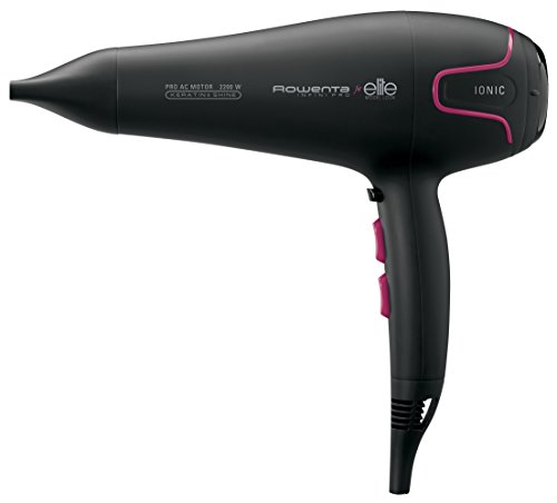 Rowenta Infini Pro Elite CV8732 Negro 2200 W - Secador de pelo (Keratin & Shine, Corriente alterna, Negro, Con agujero en la empuñadura para colgar, 1,8 m, 2200 W)