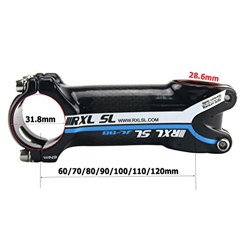 RXL SL potencias Carbono Carretera 31.8mm 3K Brillante Azul Potencia para la Bicicleta MTB 60mm