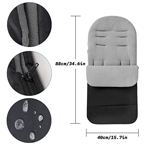 Saco para Silla de Paseo,Sacos Carrito Bebe,Sacos de Abrigo para Carritos Impermeable y Transpirable,Sacos Carrito Bebe Invierno Extraíble,Saco Polar Universal Para Silla de Cochecito (B)