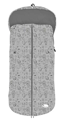 Saco POLAR de Invierno de Silla de Paseo - (Universal-Bugaboo-Mclaren) - Animales Gris - OFERTA