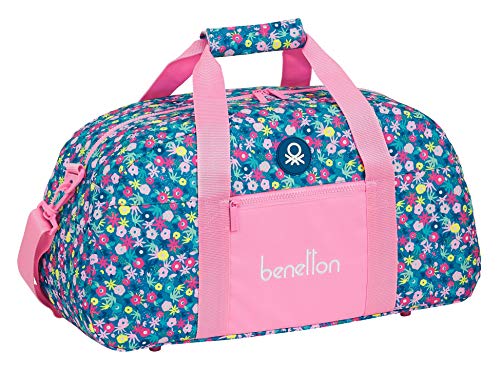 Safta Bolsa de Deporte de Benetton Blooming, 500x260x200mm, rosa/multicolor, M (M611)