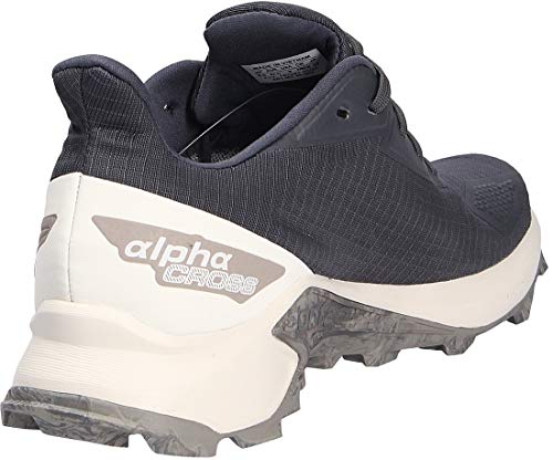 Salomon Alphacross Blast GTX, Zapatillas De Trail Running Impermeables Hombre, Color: Gris (Ebony/Vanilla Ice/Vintage Kaki), 43 1/3 EU