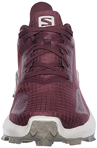 Salomon Alphacross Blast, Zapatillas De Trail Running Cómodas Y Fuerte Agarre Mujer, Rojo (Winetasting/Lunar Rock/Vintage Kaki), 38 EU