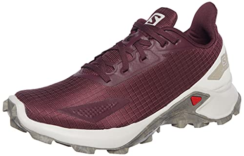 Salomon Alphacross Blast, Zapatillas De Trail Running Cómodas Y Fuerte Agarre Mujer, Rojo (Winetasting/Lunar Rock/Vintage Kaki), 38 EU