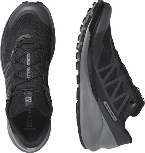 SALOMON Sense Ride 4 Gore Tex Invisible FIT, Zapatillas de Senderismo Hombre, Black/Quiet Shade/Black, 42 2/3 EU