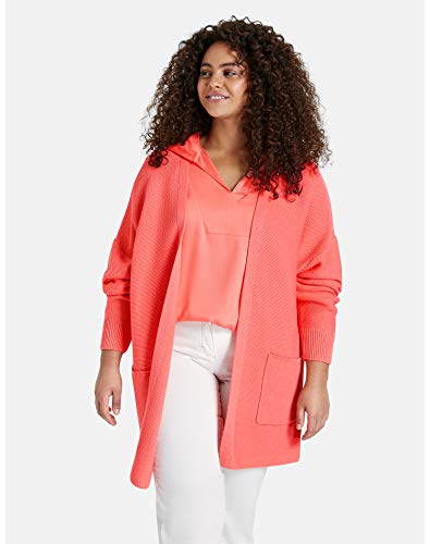 Samoon Jacke Strick Chaqueta, Fusion Coral, 56 para Mujer