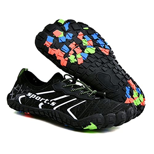 Sebasty Zapatos de Fitness para Yoga en Interiores,Zapatos de Playa para Caminar y Bucear para Hombres y Mujeres al Aire Libre,Zapatos Deportivos para Vadear,Black-43