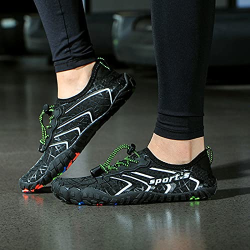 Sebasty Zapatos de Fitness para Yoga en Interiores,Zapatos de Playa para Caminar y Bucear para Hombres y Mujeres al Aire Libre,Zapatos Deportivos para Vadear,Black-43