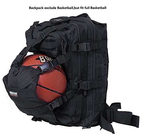 Seibertron Waterproof Large Capacity Molle Motorcycle Helmet Holder/Cycling Helmet Storage/Hiking Helmetcatch Bag/Backpack Also Fit Basketball Football Soccer Backpack Black