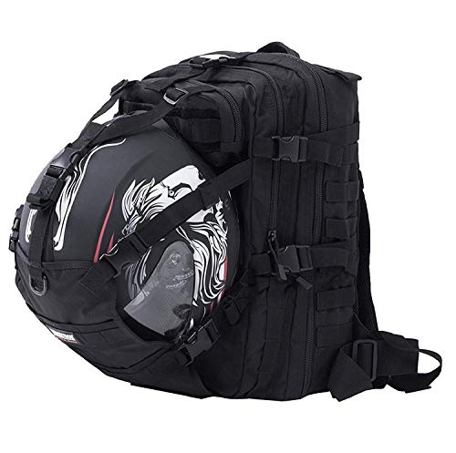 Seibertron Waterproof Large Capacity Molle Motorcycle Helmet Holder/Cycling Helmet Storage/Hiking Helmetcatch Bag/Backpack Also Fit Basketball Football Soccer Backpack Black