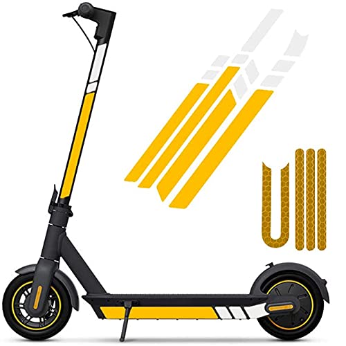 SGMY Pegatina reflectante impermeable para patinete Xiaomi Mijia, M365, E-Scooter y Ninebot Es1/Es2/Es4, accesorios para scooter eléctrico, Amarillo amarillo blanco