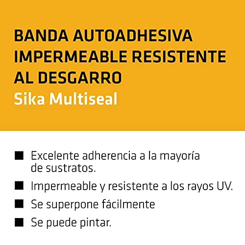 Sika Multiseal SG, Gris, Banda autoadhesiva bituminosa soporte múltiple, para reparación de cubiertas y fisuras en edificios 15 cm x 12 ml