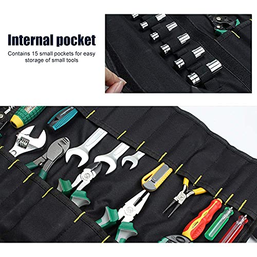 Sin herramientas /hombres Enrollable organizador Bolsa/Roll Tool compartments bolsillo llave inglesa Llave de trinquete herramienta Rolle de enchufes/destornilladores Enrollable/Alicates