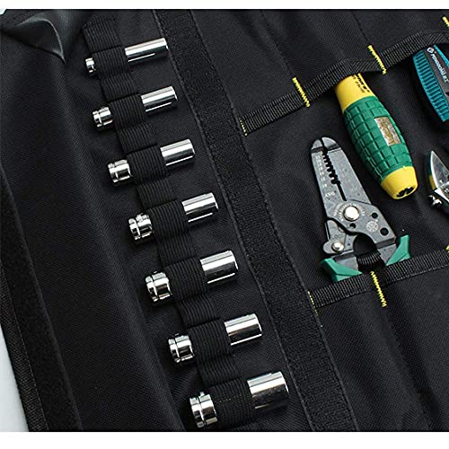 Sin herramientas /hombres Enrollable organizador Bolsa/Roll Tool compartments bolsillo llave inglesa Llave de trinquete herramienta Rolle de enchufes/destornilladores Enrollable/Alicates