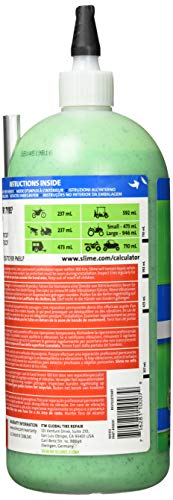 Slime 10031 Sellante de Reparación de Pinchazos, Prevenir y Reparar, Vehículos Fuera de Carretera, Tráileres, Todoterrenos, Quads, Bicicletas, Carretillas, No Tóxico, Ecológico, Botella de 946 ml