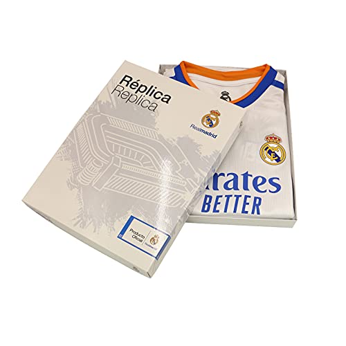 Smarty Shirt2 Kit - Personalizable - Infantil Camiseta y Pantalón Real Madrid - Replica Oficial - Primera, Segunda y Tercera Equipación - Temporada 2021/2022