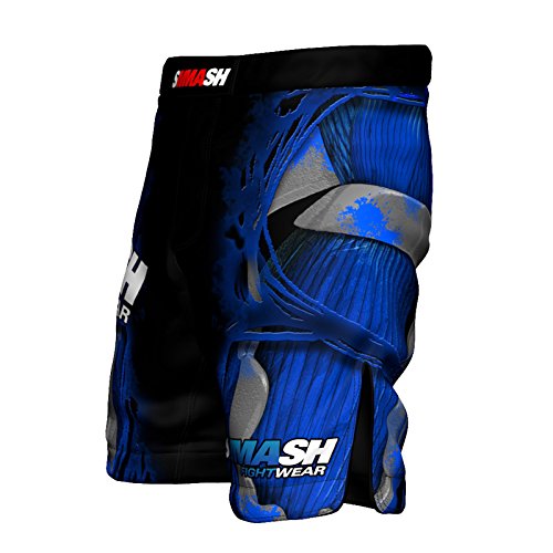 SMMASH Machine Deporte Profesionalmente Pantalones Cortos MMA para Hombre, Shorts MMA, BJJ, Grappling, Krav Maga, Material Transpirable y Antibacteriano, (S)