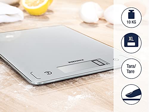 Soehnle Báscula para cocina Page Comfort 300 Slim, báscula de cocina ultraplana, peso digital con pantalla LCD extragrande, hasta 10 kg