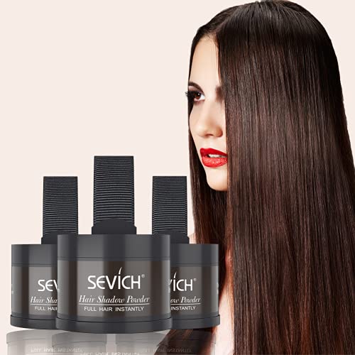 sombra instantánea para el cabello - polvo para la línea del cabello sevich, corrector de raíces grises de cobertura rápida con toque puff, 4g 12 colores