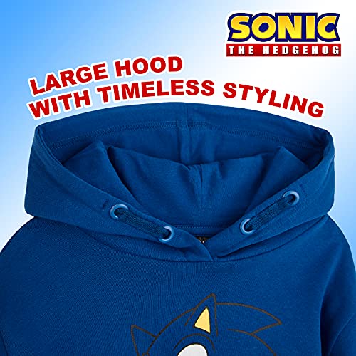 Sonic The Hedgehog Sudadera Niño con Capucha, Hoodie De Algodon para Gamers, Sudadera Chico Joven Adolescente, Regalos para Niños, Tallas 4-14 Años (Azul, 5-6 Años)