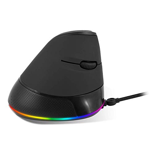 SPIRIT OF GAMER - Ratón para Juegos ELITE-M60 Vertical - RGB Personalizable con Retroiluminación LED - Hasta 6500 DPI Max - 6 Botones Programables y Rueda de Desplazamiento - Software Incluido